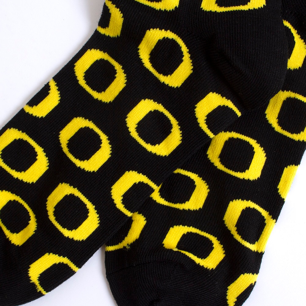 Classic Oregon O, Donegal Bay, Black, Crew, Accessories, Unisex, Sock, 511242